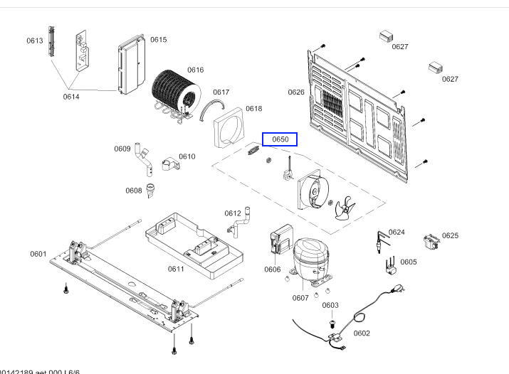 BOSCH Fridge FAN MOTOR CONDENSER COMPRESSOR SECTION KAN62V00AU,_description(1)