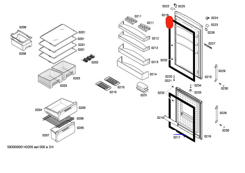 Bosch Fridge Door Seal, KGN53X70AU, KGN53XI25A/02,_description(1)