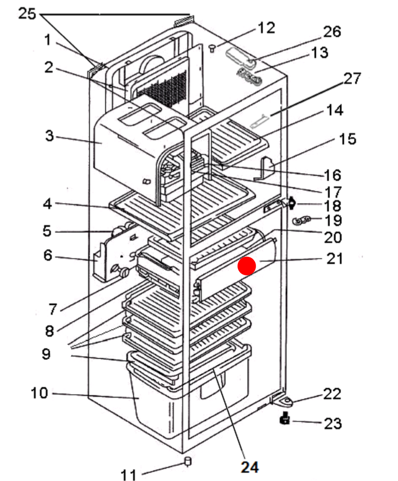 Mitsubishi Fridge Chiller Door MR260T, MR260U, MR260S, MR260X, MR260B, MR260C, MR260G, MR260R,_description(1)
