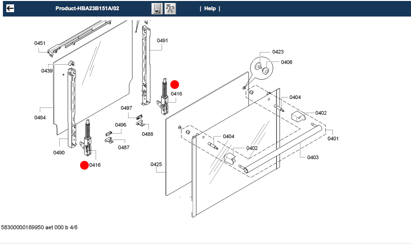 Bosch oven Door Hinge HBA23B151A/02, HBA23B151A/01, HBA23B151A/03, HBA23B151A/04, HBA23B151A/70_description(1)