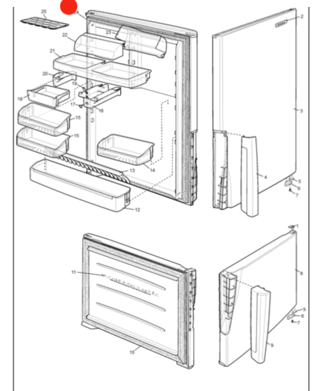 WESTINGHOUSE SIMPSON fridge DOOR SEAL WBM3700SA WBM3700WA WBM3700PB WBM3700SB,_description(1)
