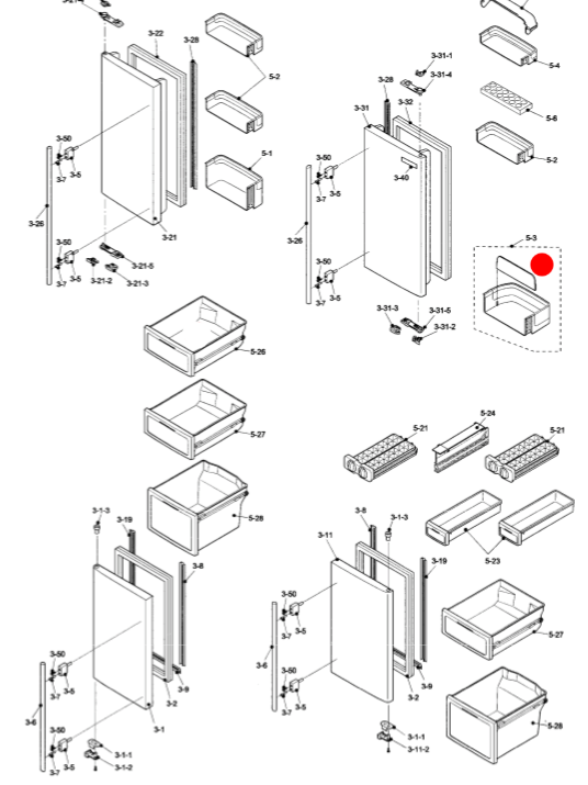 Westinghouse Simpson Electrolux fridge Bottle shel Right Hand EQE6007SA-NAU, 934000002, 934000150, 93400015001,_description(1)