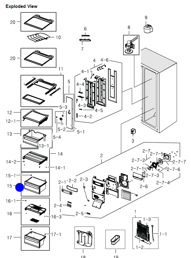 samsung fridge door veggie draw Middle Bin SRS691GDIS SRS690GDLS_description(1)