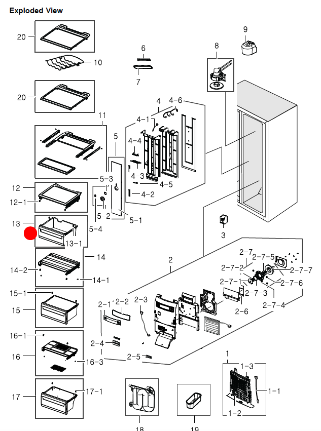 samsung Fridge Side veggie draw Top bin SRS691GDIS *6441E_description(1)