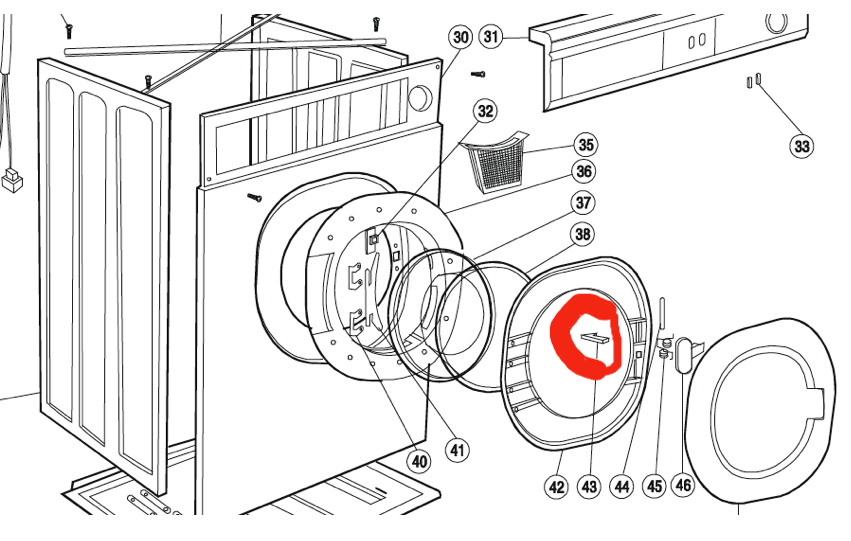Haier Dryer Catch Door GDZ5-1, HDY5-1,_description(1)