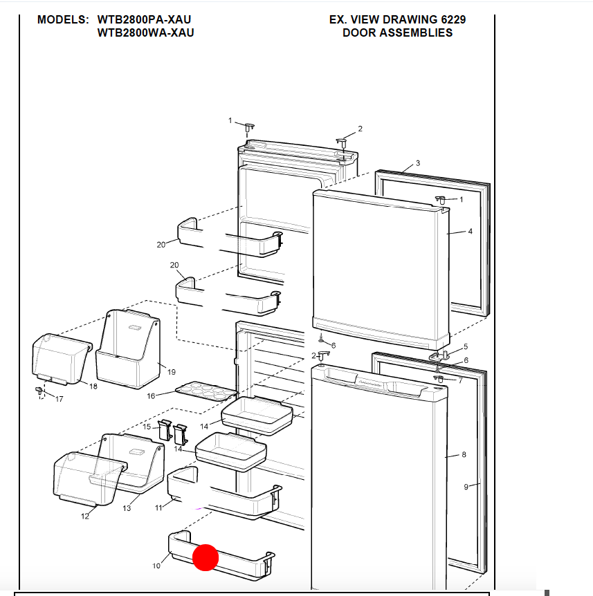 Westinghouse Electrolux can lower shelf WTB2800PA-XAU, WTB2800WA-XAU,***A206CBFA_description(1)