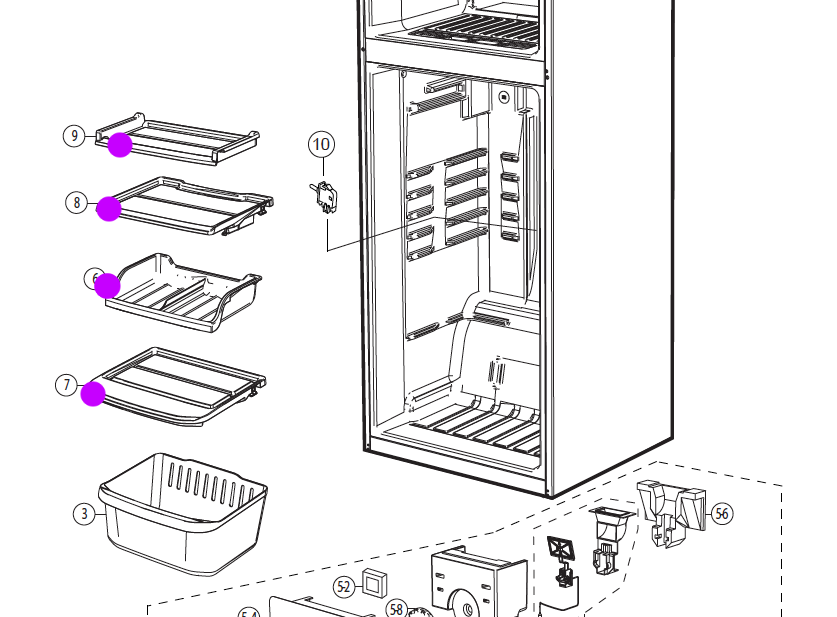 samsung fridge cabin shelf Inside the fridge sr223nme, No Longer Available, No Replacement_description(1)