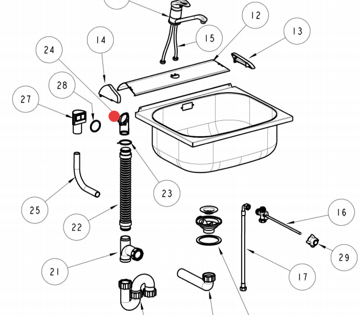RobinHood and Fisher Paykel side let hose bracket ST7000, ST7000A, ST7000SLIM, ST7000SLIMA,_description(1)