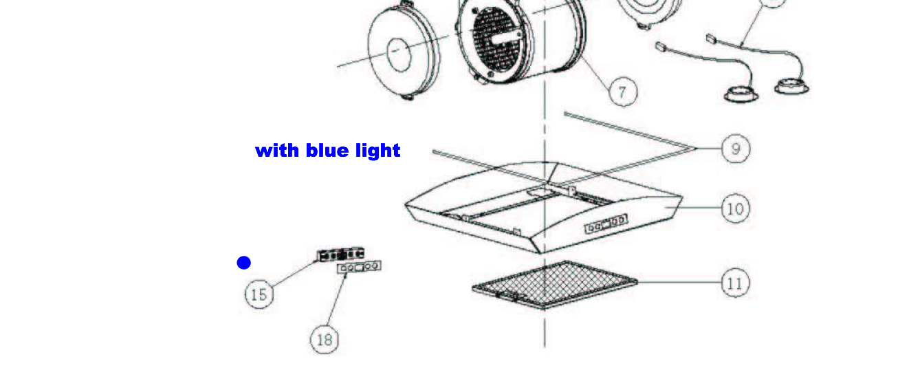 Baumatic Range Hood Rangehood Display board switch BKH900GLS, BKH600gls,_description(1)