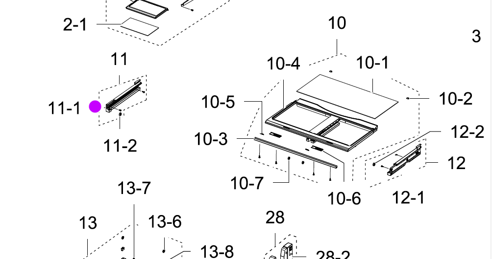 Samsung Fridge Vegetable Bin Cover LEFT SIDE RAIL SRF639GDSS, RFG23DERS1/XSA,_description(1)