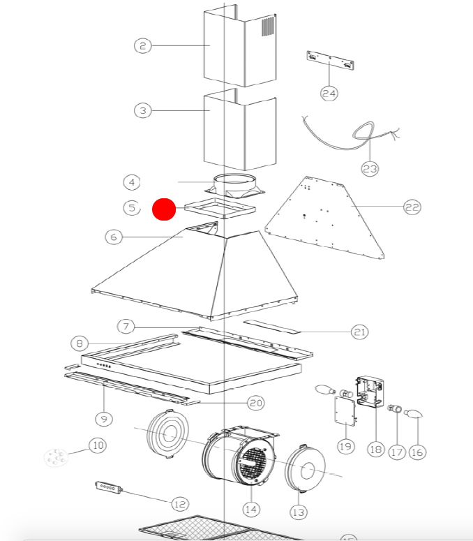 RANGEHOOD OUTLET CONNECTION FRAME Outlet clrh60ss,_description(1)