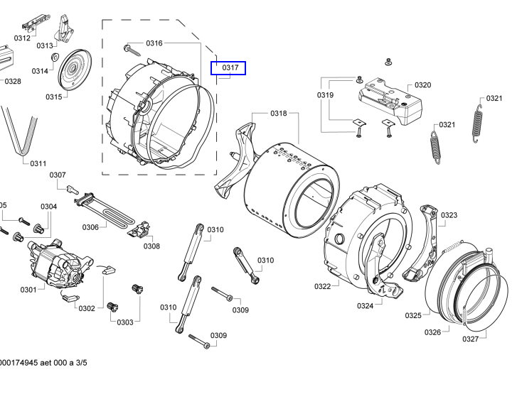 Bosch siemens Washing Machine WVH28440AU BEARING KIT INCLUDED TO REAR TUB,_description(1)