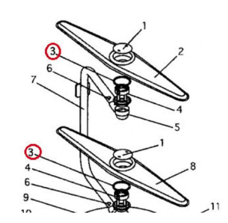Fisher Paykel dishwasher Spray arm washer or bearing Nemo and nautilus 521360p_description(1)