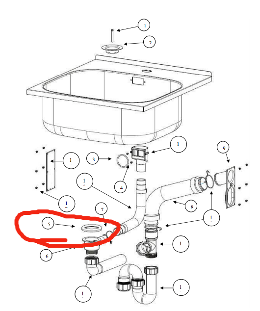 Robin Hood and Fisher Paykel Waste Body Pipe seal ST7001, ST9001WA, ST7001SLIMA._description(1)
