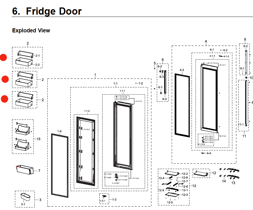 Samsung Fridge upper shelf Assy srs636scls,1 and 2 and 3 from top_description(1)