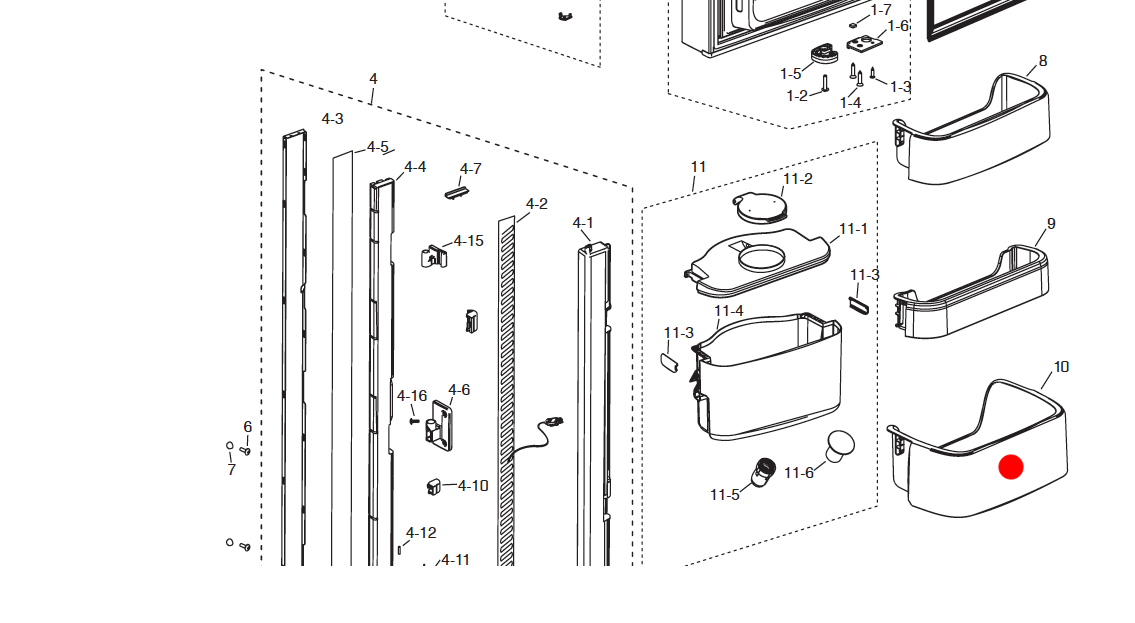 samsung fridge door lowest shelf LEFT DOOR or RIGHT DOOR SRF533DLS,_description(2)