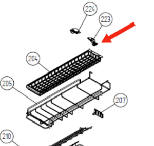 Asko Dishwasher upper basket SLIDER Right side DW95 d3152,_description(1)