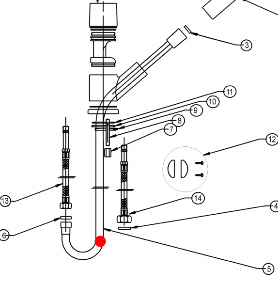 Robin Hood and Fisher Paykel Spray Arm 2M PULLOUT HOSE FOR TPO1100,TPO1200, ST4000, ST5000,_description(1)