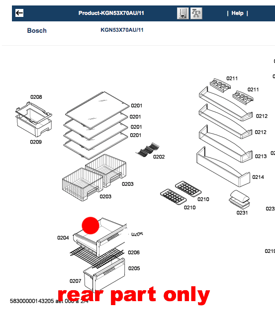 BOSCH freezer bin top draw kgn53x70au,_description(1)