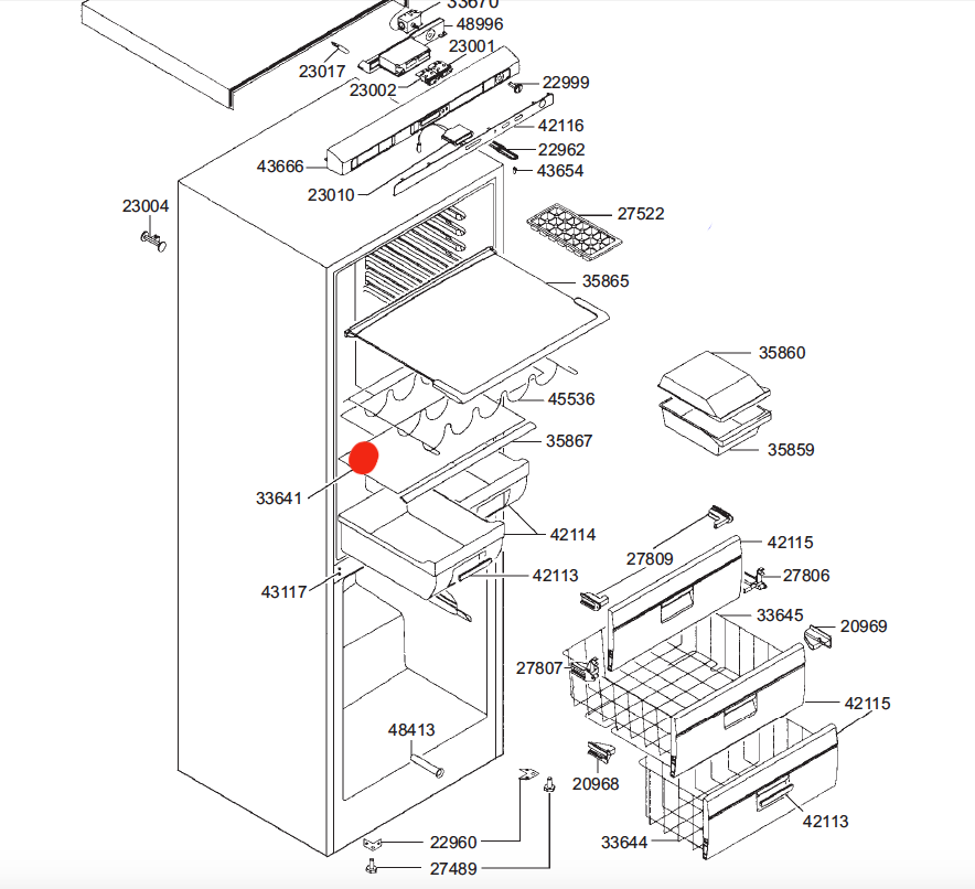 Smeg Fridge GLASS SHELF TOP veggie bin FAB32P4, FAB32OS6, FAB32AZ6, 526mm X 333mm X 4mm *0526_description(1)