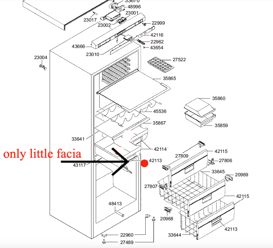 Smeg Fridge VEGGIE BIN Facia FAB32P4, FAB28, FAB30, FAB32, fab32ne6,763252203_description(1)
