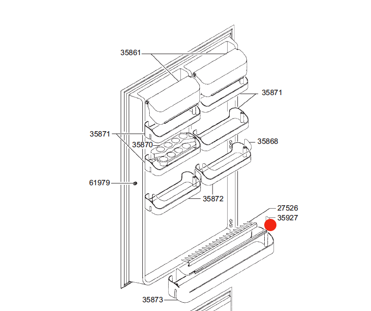 Smeg Fridge door shelf bottle holder Bar fab28,_description(1)