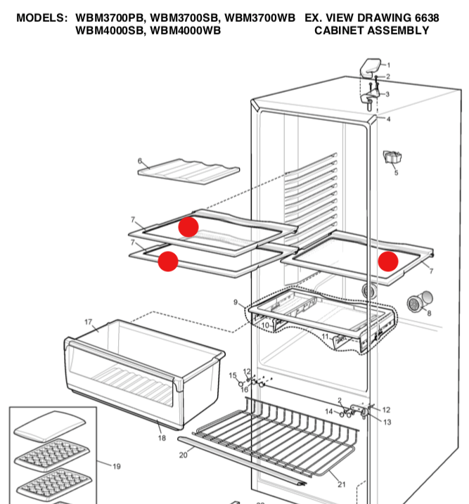 WESTINGHOUSE Fridge shelf and mid shelf WBM3700sb,_description(1)