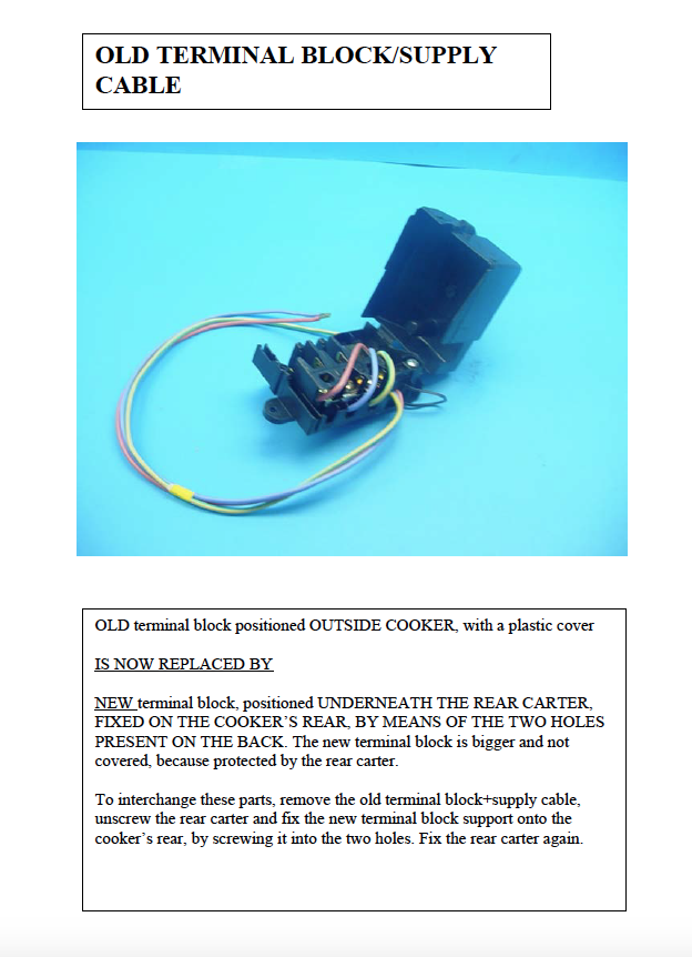 SMEG AND CLASSIQUE OVEN TERMINAL BLOCK ASSY, *91159_description(2)