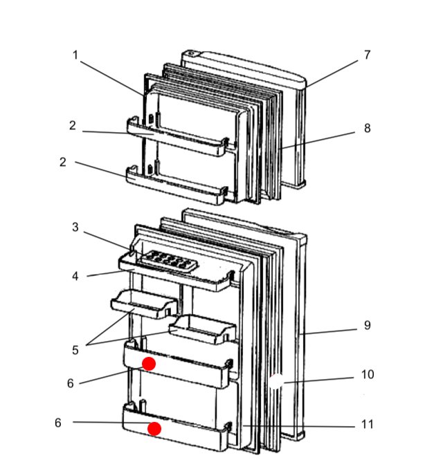 Mitsubishi Fridge Door Bottle Shelf 1st and 2nd from low MR-260R, MR-260S, MR-260T, MR-260X, MR-260U, MR-260B, MR-260C, *02134_description(1)