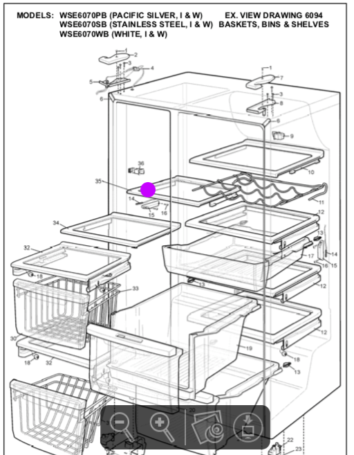 Westinghouse and Simpson and Electrolux Freezer glass shelf, upper 1446230_description(2)