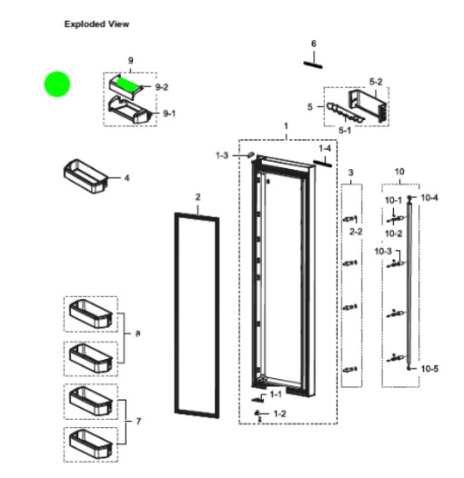 Samsung Fridge door shelf Dairy Cover upper shelf SRS710GNLS, SRS690GDLS, SRS691GDIS,_description(1)