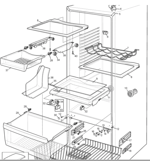 Westinghouse Simpson fridge Veggie Bin Crisper bin BJ384V, BJ433V,BJ383V, BJ385V, BJ384V, BJ434V, BJ433V, BJ435V, BJ383V*10, BJ_description(1)