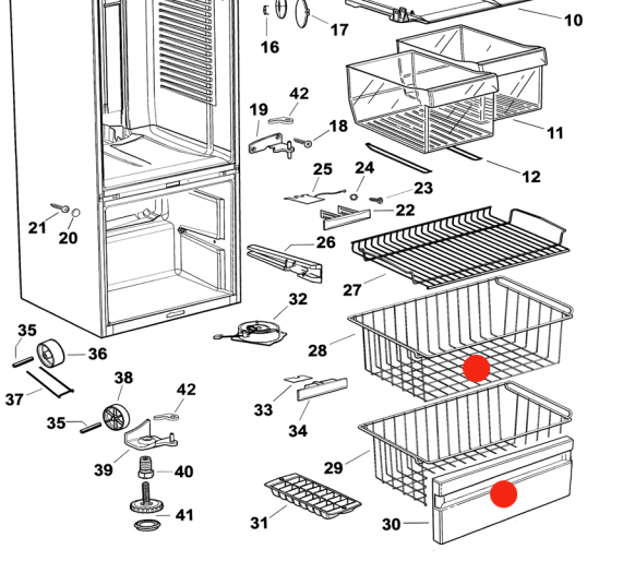 Fisher Paykel basket FRONT COVER E388, N388, E308, N308, f310, e402b, E372b, N369BR, N395BR, **82766_description(2)