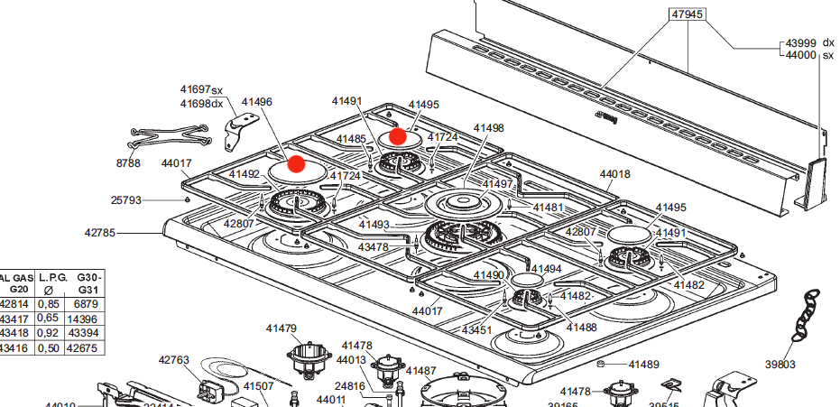 SMEG COOKTOP IGNITION HEAD CANDLE Raid and semi rapid SNZ91MFX1_description(1)