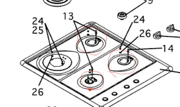 Fisher Paykel  Cooktop  Burner AUX AND MEDIUM ELECTROUDE GC600wfc, *3037_description(1)