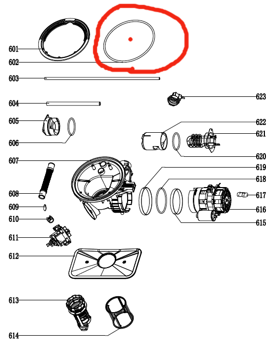 Omega Dishwasher Sump Seal ODW707XB, ODW702, ODW704, ODW507, ODW707, 1500068_description(1)