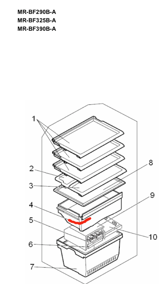 Mitsubishi Fridge Veggie Bin MR-BF290B-A MR-BF325B-A MR-BF390B-A,_description(1)