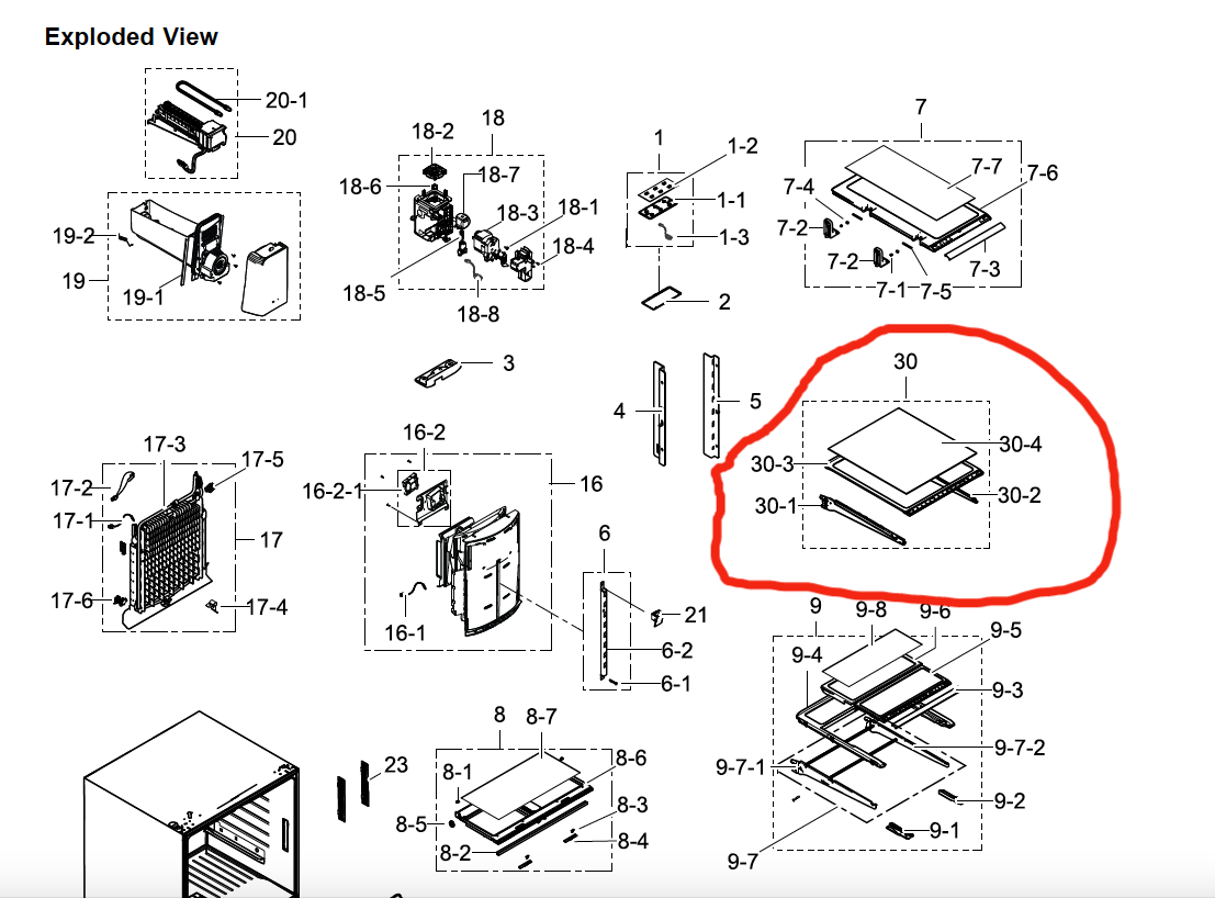 Samsung FRIDGE SHELF SRF679SWLS, 2ND AND 3RD FROM TOP_description(1)