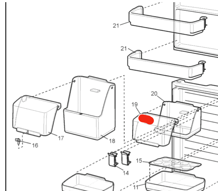 Westinghouse Electrolux Dairy Shelf Cover WTB3400WB,_description(1)
