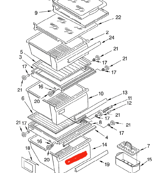 whirlpool fridge Fridge Meat pan 2194648, 2196162, 2196228, 2196231, 2196480, 2197835, AH890595   6GD2SHQXKB00,_description(1)