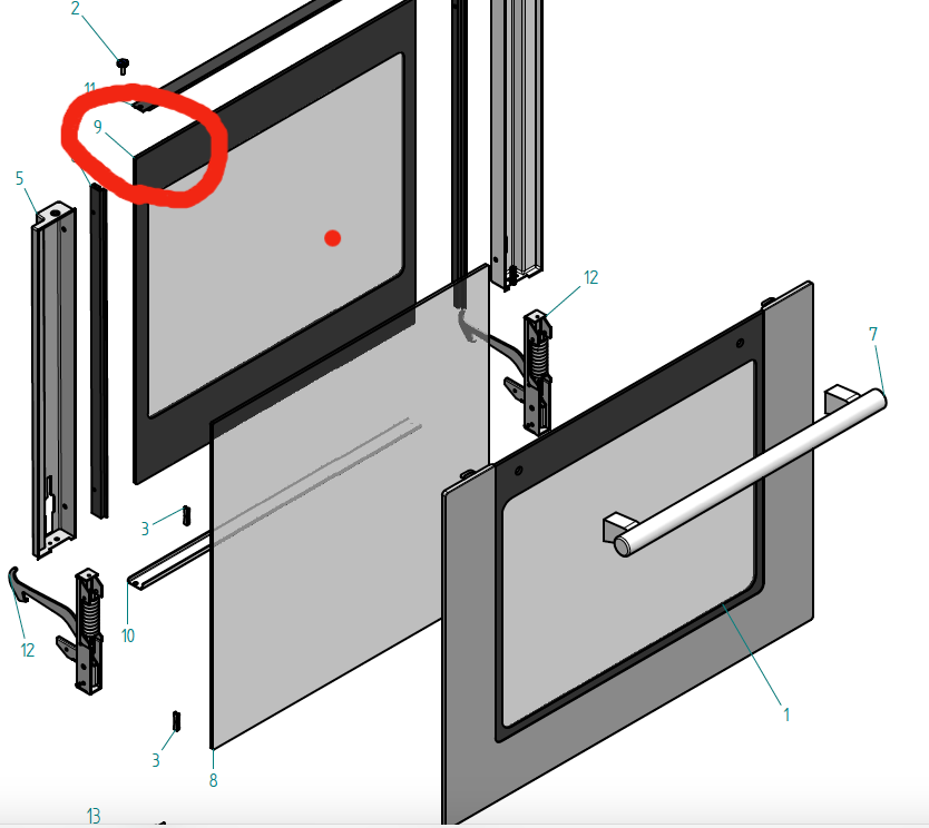Ilve Oven inner Door Glass 600slmp, 600SLMP/I, A/504/84/88,_description(1)