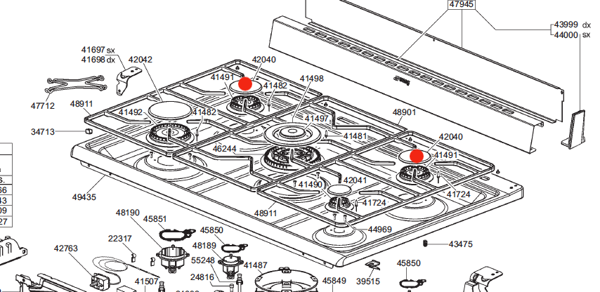 Smeg Cooktop Burner cap, 75mm CAP SEMI-RAPID ENAMEL BLACK_description(1)