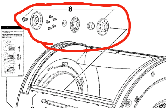 Fisher Paykel Dryer Bearing Kit DEIX1, 92100, A B and C,  *9332_description(1)