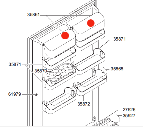 Smeg Fridge door Upper shelf Cover fab28, Price For 1 Cover.***71353_description(1)