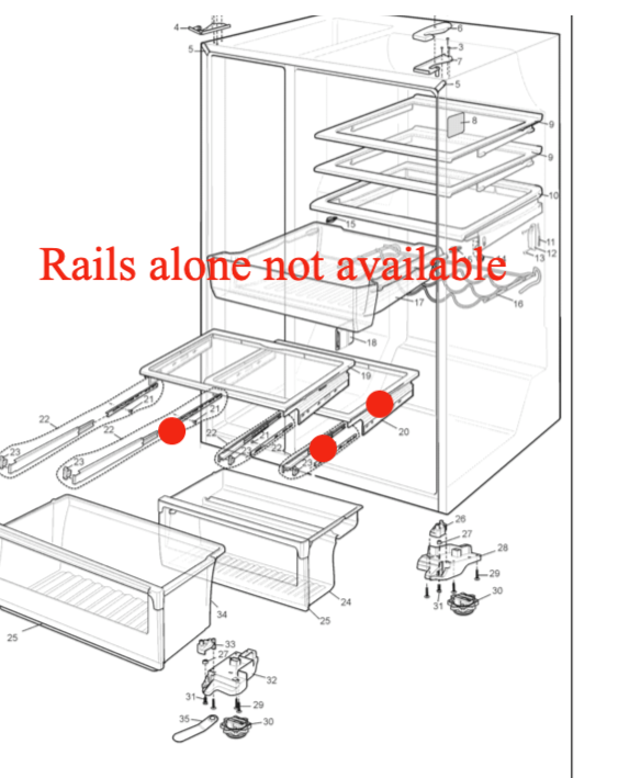 Westinghouse Electrolux LID CRISPER ASSEMBLY Lower Bin WSE6970SF,_description(1)