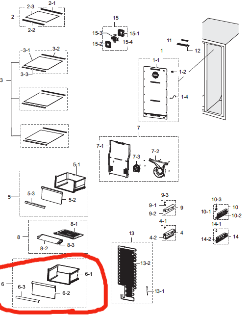 samsung fridge door Veggi Bin low RS62K62B7SL/SA, SRS655NLS,_description(1)