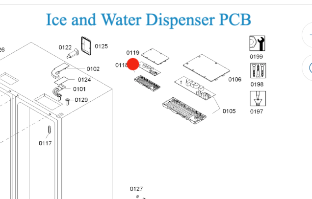 Bosch Fridge Ice and Water Dispenser PCB controller Board, KAD62V40AU,_description(2)
