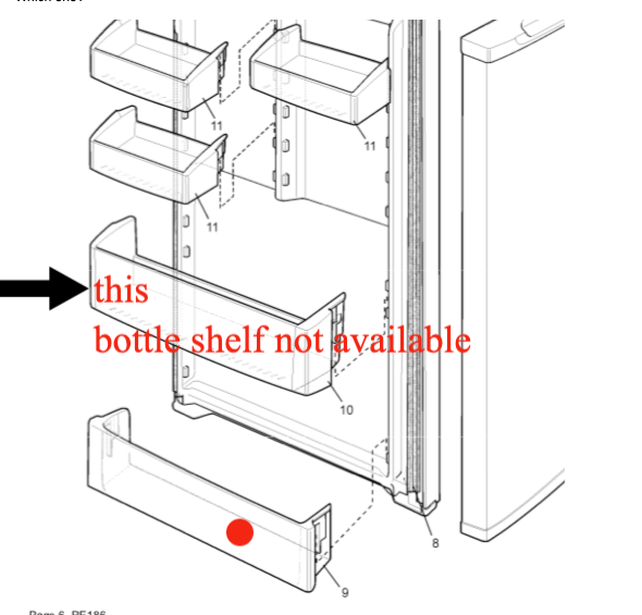 Westinghouse SIMPSON Electrolux fridge Can Shelf 1st from low STM3000,_description(1)
