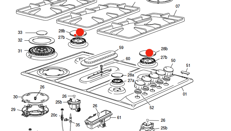 Delonghi DEGH90WF Oven Gas Hob Tap Diameter 0.34 A SEMI RAPID,_description(1)