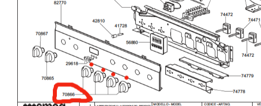 Classique And Omega Oven Top Burner Knob CL60FCEX, CL90FCEX OF902XA OF902XA, OF60 764975543 OF601XA OF902XA,_description(1)